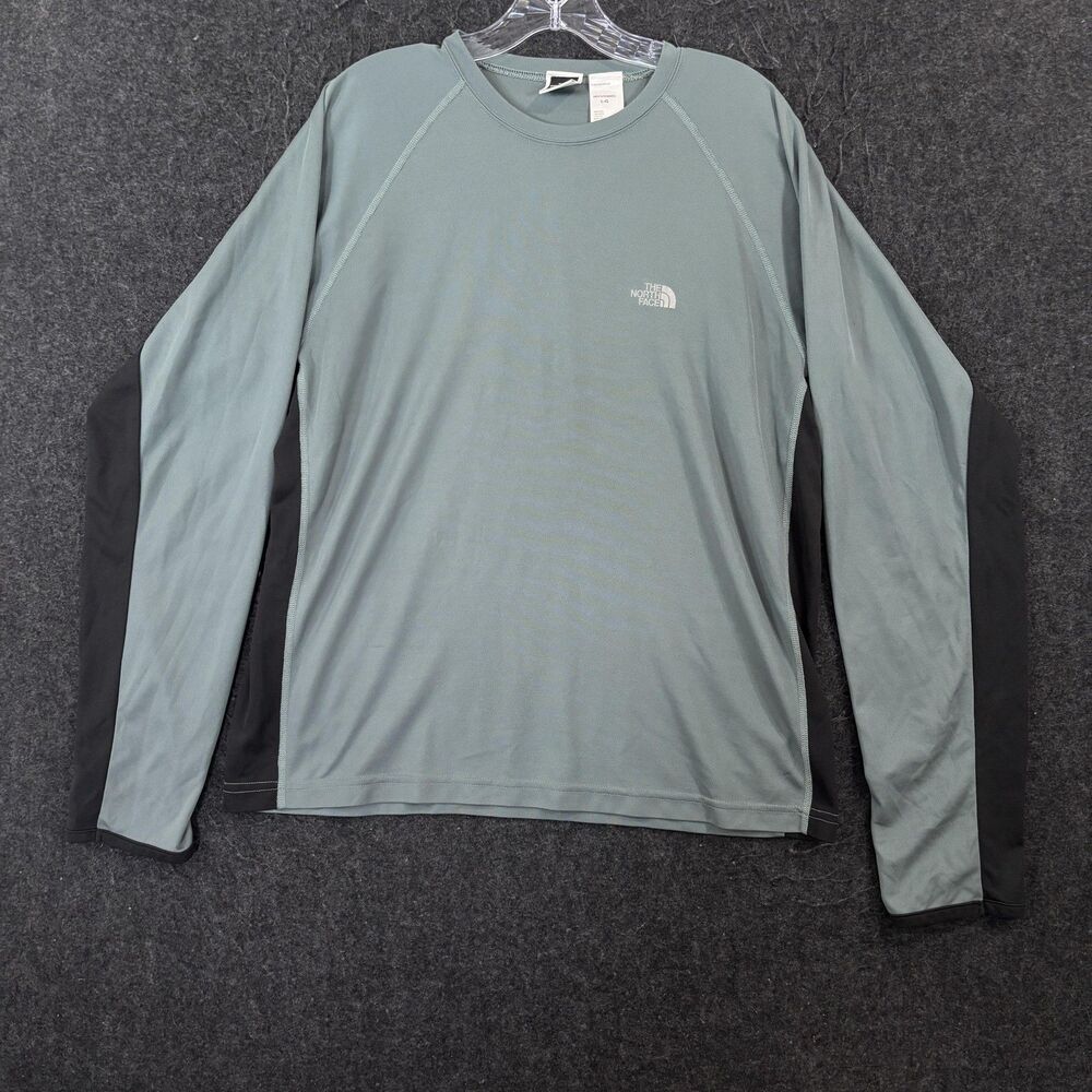 The North Face Shirt Men's Large Green Performance Hiking Running Made in USA